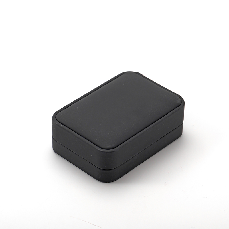 Custom Logo Luxury Ring Box Dark Grey Leather Jewelry Box Jewelry Storage Box
