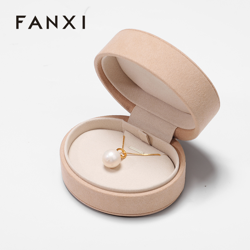 Luxury Round Ring Box Package Pink Jewelry Box Custom Logo