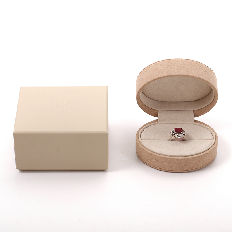 Luxury Round Ring Box Package Pink Jewelry Box Custom Logo