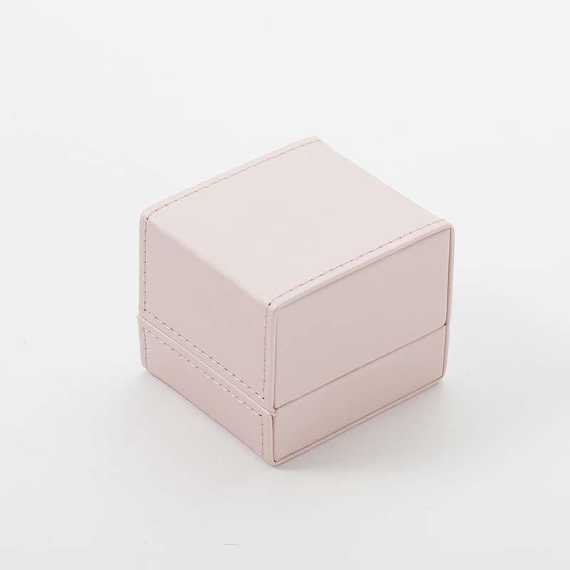 Pu Leather Pink Jewelry Box Ring Necklace Storage Box Gift Box