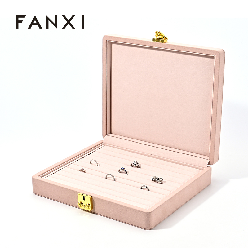 Manufacturer Supplier Personalized Microfiber Jewelry Storage Box Jewelry Box for Rings