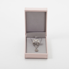 Pu Leather Pink Jewelry Box Ring Necklace Storage Box Gift Box