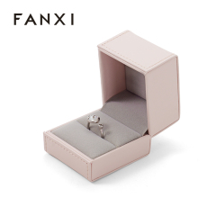 Pu Leather Pink Jewelry Box Ring Necklace Storage Box Gift Box