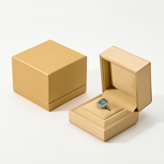 Luxury Microfiber Yellow Jewelry Box Ring Gift Packaging Set Boxes for Luxury Jewellery