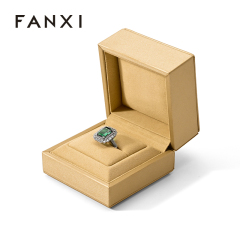 Luxury Microfiber Yellow Jewelry Box Ring Gift Packaging Set Boxes for Luxury Jewellery