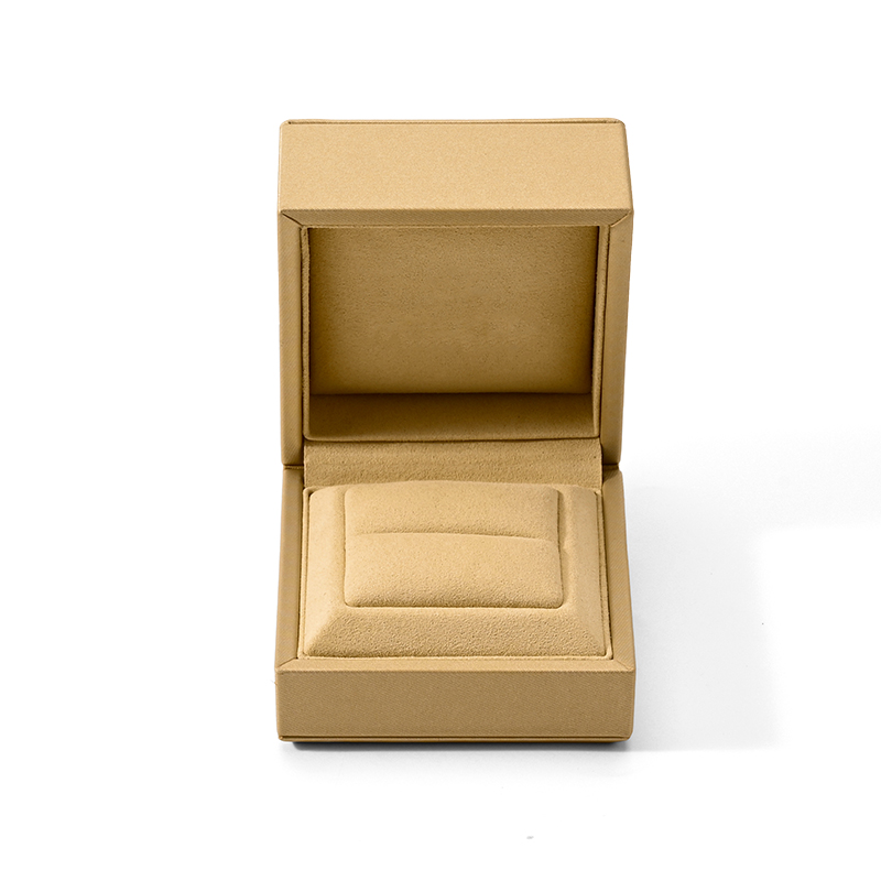 Luxury Microfiber Yellow Jewelry Box Ring Gift Packaging Set Boxes for Luxury Jewellery