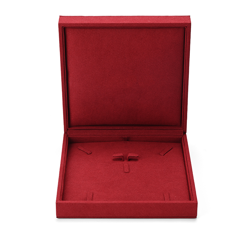 Wholesale Luxury Red Microfiber Big Jewellery Set Box Packaging Box