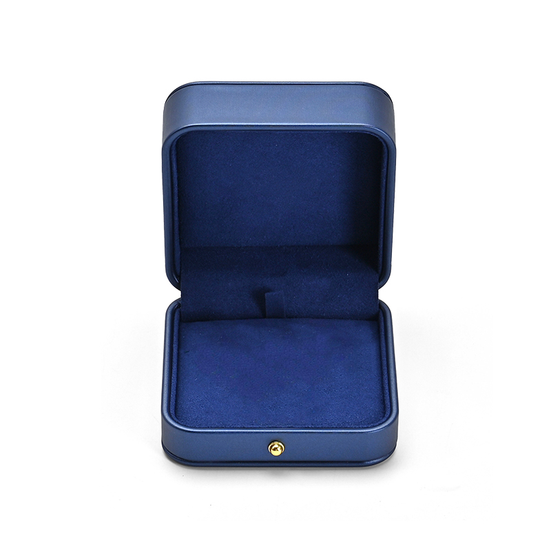 Pendant Box Blue Pu Leather Microfiber Earring Necklace Box Gift Box for Jewelry