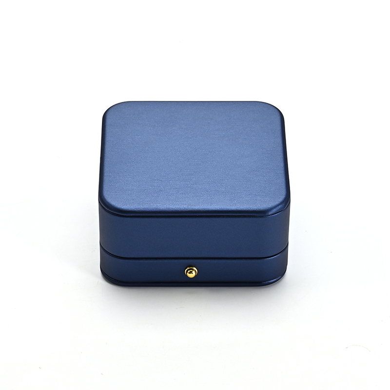Pendant Box Blue Pu Leather Microfiber Earring Necklace Box Gift Box for Jewelry