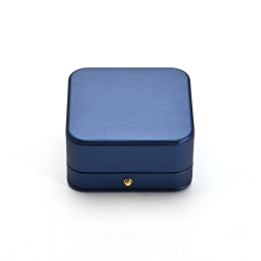 Pendant Box Blue Pu Leather Microfiber Earring Necklace Box Gift Box for Jewelry