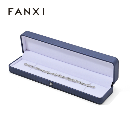 Custom Logo Luxury Leather Long Chain Box Velvet Jewelry Jewelry Storage Box