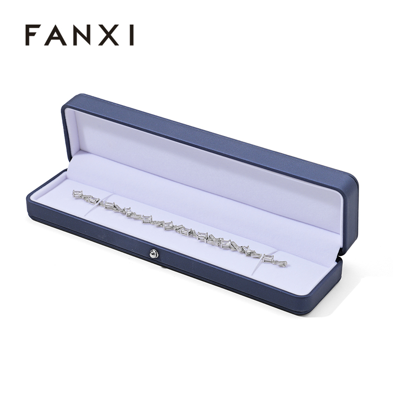 Custom Logo Luxury Leather Long Chain Box Velvet Jewelry Jewelry Storage Box