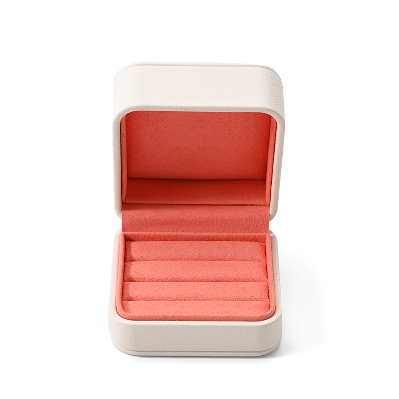 Luxury Ring Box 3 Slots Jewelry Box Leather Microfiber Gift Jewelry Packaging Box