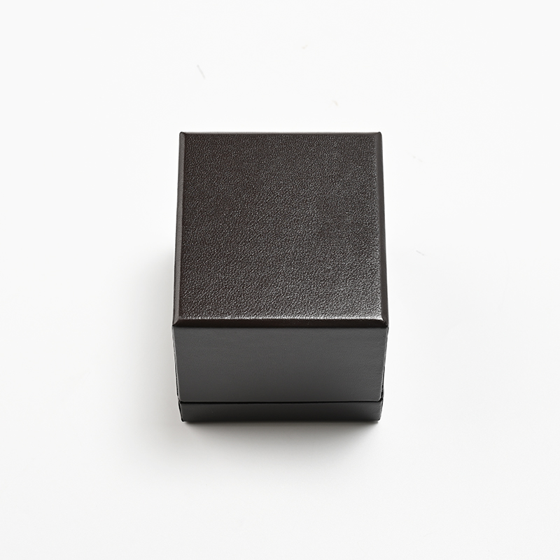 Custom Logo Brown Pu Leather Jewelry Box Luxury Ring Packaging Box