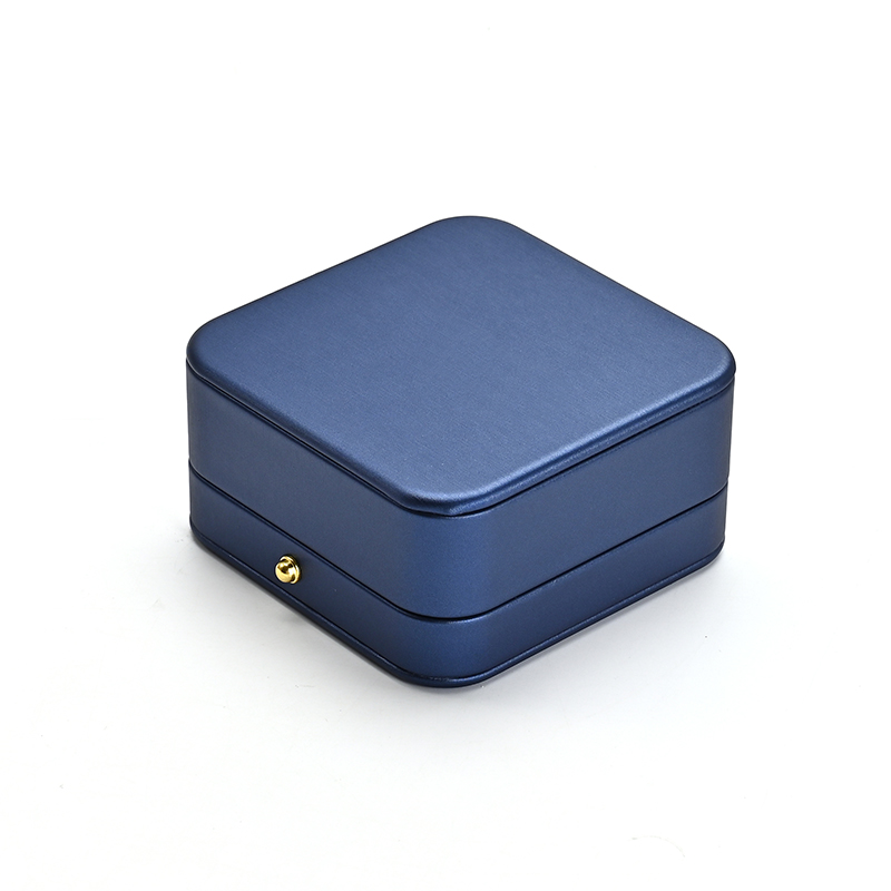Pendant Box Blue Pu Leather Microfiber Earring Necklace Box Gift Box for Jewelry