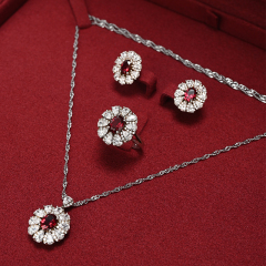 Wholesale Luxury Red Microfiber Big Jewellery Set Box Packaging Box
