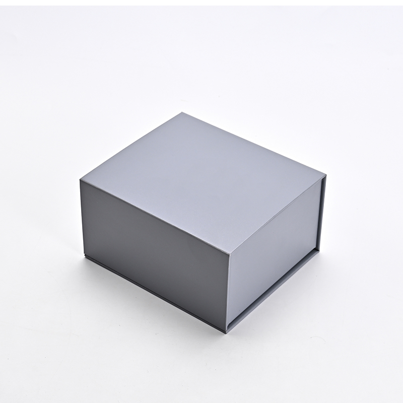 Packaging Jewelry Box Magnetic Box Grey Leather Jewelry Storage Box