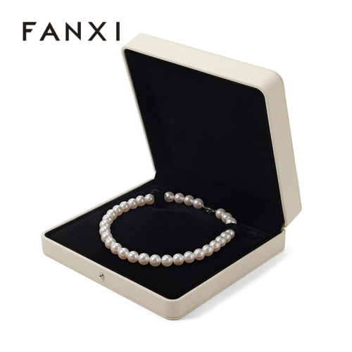 PU Leather Necklace Box Jewellery Packaging Box Pearl Necklace Display for Women