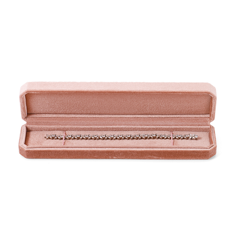 Pink Velvet Jewelry Long Chain Packing Box logo Customized logo Unique Jewelry Bracelet Gift Boxes