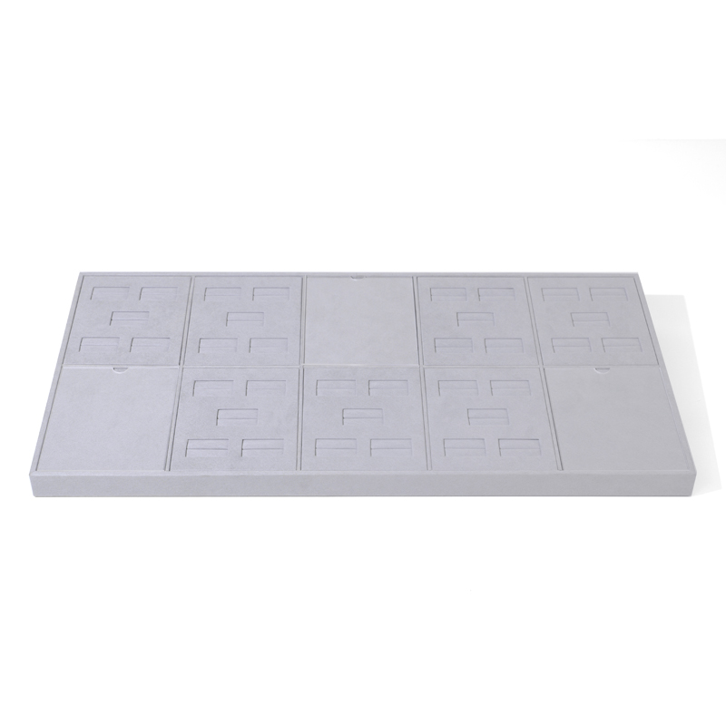 Grey Microfiber Jewelry Plate Jewelry Display Set Luxury Jewellery Display Present