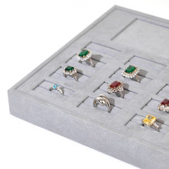 Grey Microfiber Jewelry Plate Jewelry Display Set Luxury Jewellery Display Present