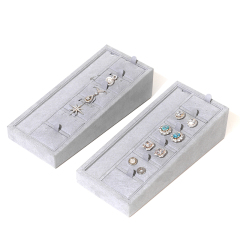 Grey Microfiber Jewelry Plate Jewelry Display Set Luxury Jewellery Display Present