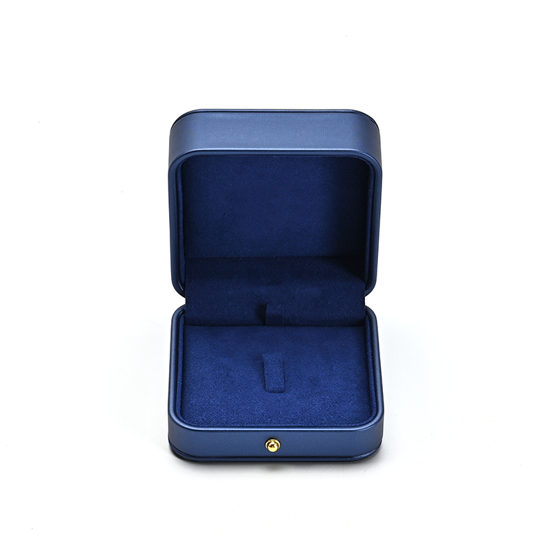 Blue Microfiber Jewelry Box Jewelry Gift Box Custom Logo Packaging Box