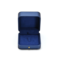Blue Microfiber Jewelry Box Jewelry Gift Box Custom Logo Packaging Box