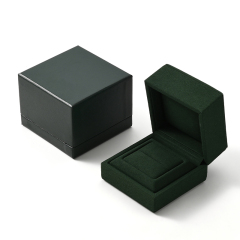 Luxury Soft Green Microfiber Jewelry Boxes for Rings Custom Logo