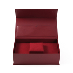 Red Premium Gift Box Ring Box with Magnetic Closure Lid Gift Jewelry Packaging Rigid Box