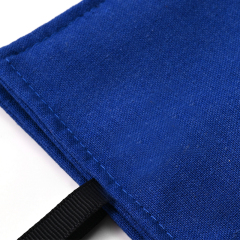 Blue Linen Custom Jewelry Pouch Jewelry Packaging Bag With Custom Logo