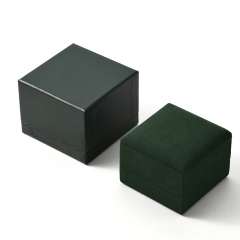 Luxury Soft Green Microfiber Jewelry Boxes for Rings Custom Logo