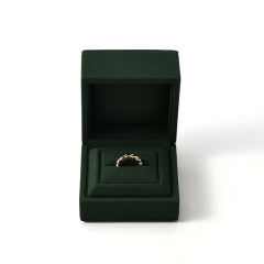 Luxury Soft Green Microfiber Jewelry Boxes for Rings Custom Logo