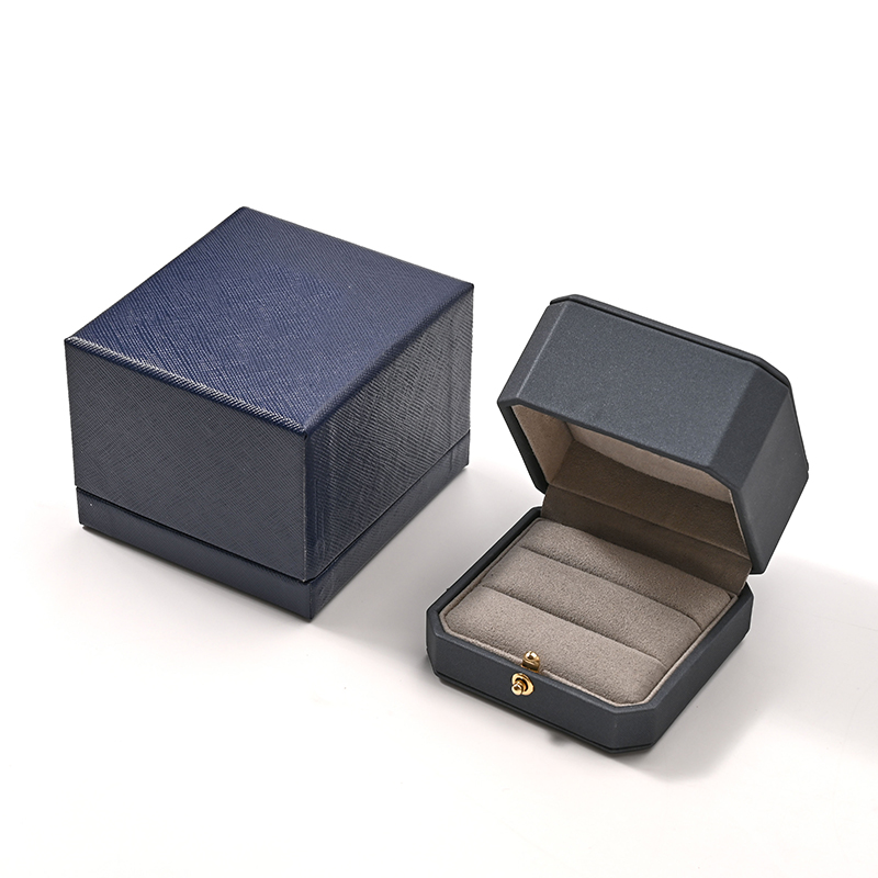 Grey Ring Box Leather Jewelry Box Jewelry Packaging Microfiber Ring Box