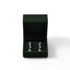 Luxury Green Microfiber Earring Pendant Jewelry Storage Box Gift Box