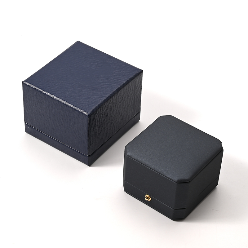 Grey Ring Box Leather Jewelry Box Jewelry Packaging Microfiber Ring Box
