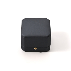 Grey Ring Box Leather Jewelry Box Jewelry Packaging Microfiber Ring Box