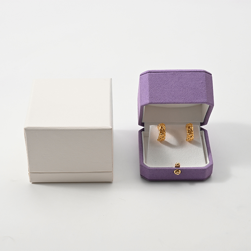 Jewelry Box Purple Microfiber Elegant Jewelry Storage Box