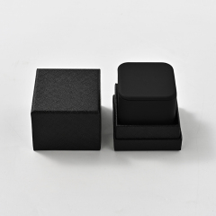 Wholesale Custom Logo Black PU Leather Luxury Ring Gift Box Packaging Boxes Jewelry Box for Rings