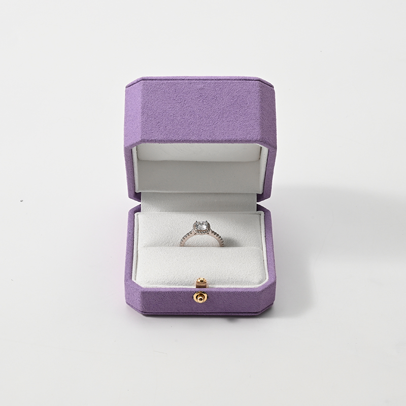 Jewelry Box Purple Microfiber Elegant Jewelry Storage Box