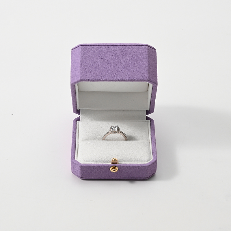 Jewelry Box Purple Microfiber Elegant Jewelry Storage Box
