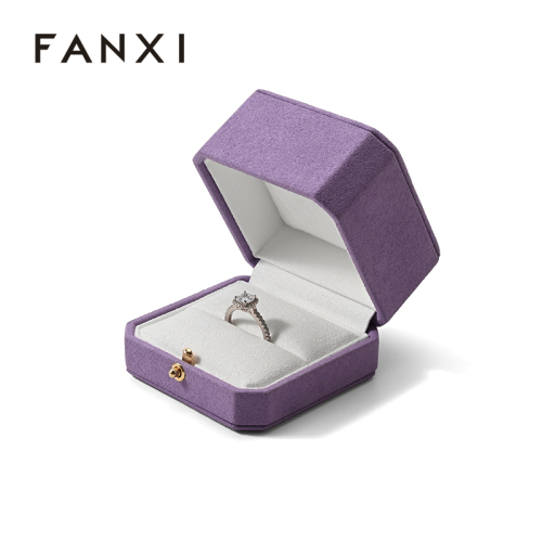 Jewelry Box Purple Microfiber Elegant Jewelry Storage Box