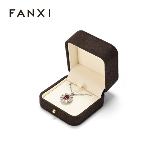 Jewelry Box Microfiber Pendant Storage Box Custom Logo Gift Jewelry Box