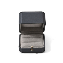 Grey Ring Box Leather Jewelry Box Jewelry Packaging Microfiber Ring Box
