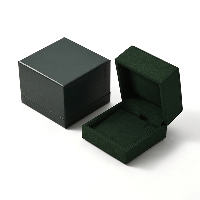 Luxury Green Microfiber Earring Pendant Jewelry Storage Box Gift Box