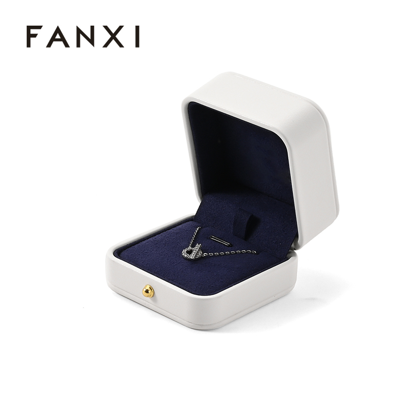 Pu Leather Microfiber Ring Box Pendant Necklace Storage Box