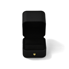 Wholesale Custom Logo Black PU Leather Luxury Ring Gift Box Packaging Boxes Jewelry Box for Rings