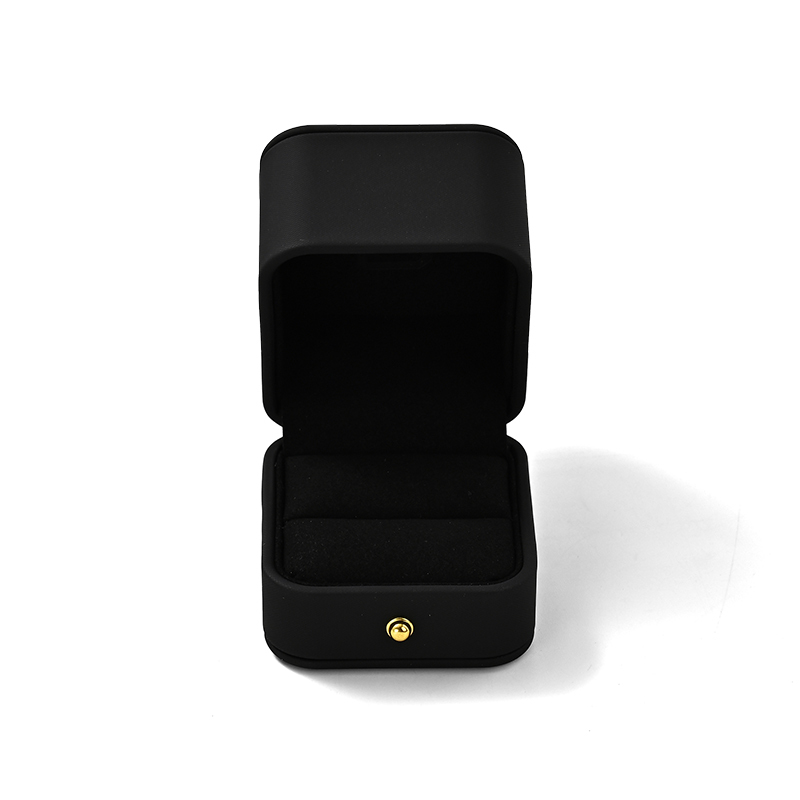 Wholesale Custom Logo Black PU Leather Luxury Ring Gift Box Packaging Boxes Jewelry Box for Rings