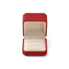 Leather Velvet Ring Box Diamond Packaging Box Red Wedding Ring Storage Box