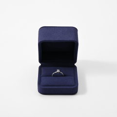 Blue Microfiber Ring Box Jewelry Packaging Box Luxury Gift Box